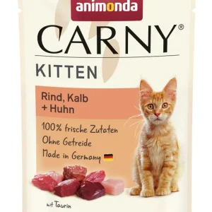Beliebt Sparpaket 12 x 85 g Animonda Carny Kitten Rind, Kalb + Huhn Katzen Nassfutter
